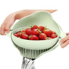 Multifunctional Fruits Washing Basket Double Layers Rotating Draining Colander