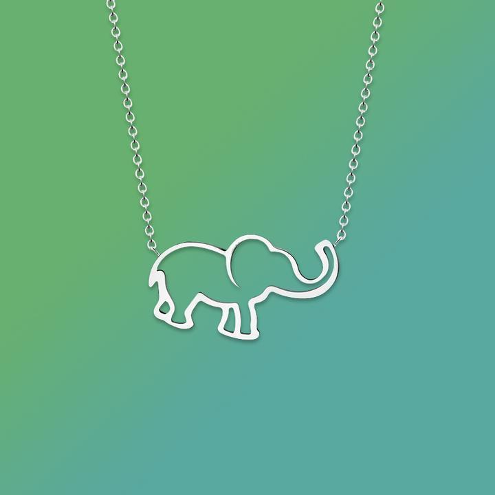 Elephant hot sale outline necklace